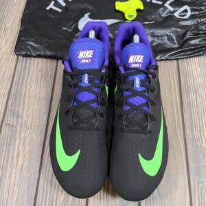 Nike Zoom Rival S Men‎ Track Sprint Racing Shoes Black Spikes Sz 11 806554-035